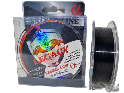 25lb Black Leader Alpha Coated 0.40mm 100m - Legacy